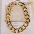 Mayorista: Collar de Eslabones Grandes Gruesos, Diseño Minimalista Moderno, Cadena de Moda en Dorado y Plateado para Mujer