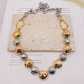 JI JOYA VENTA AL POR MAYOR|Conjunto de Joyas de Moda Mujer, Collar y Pulsera de Bolas en Oro y Plata| Pedido al Por Mayor