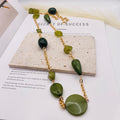 JI JOYA VENTA AL POR MAYOR|Collar de Moda con Cuentas de Resina en 2 Colores (Amarillo / Verde) - Joyería al Por Mayor