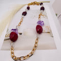JI JOYA VENTA AL POR MAYOR|Collar de Moda con Cuentas de Resina y Cadena Metálica, Diseño de Piedra Irregular, 2 Colores para Mujer, Venta al Por Mayor