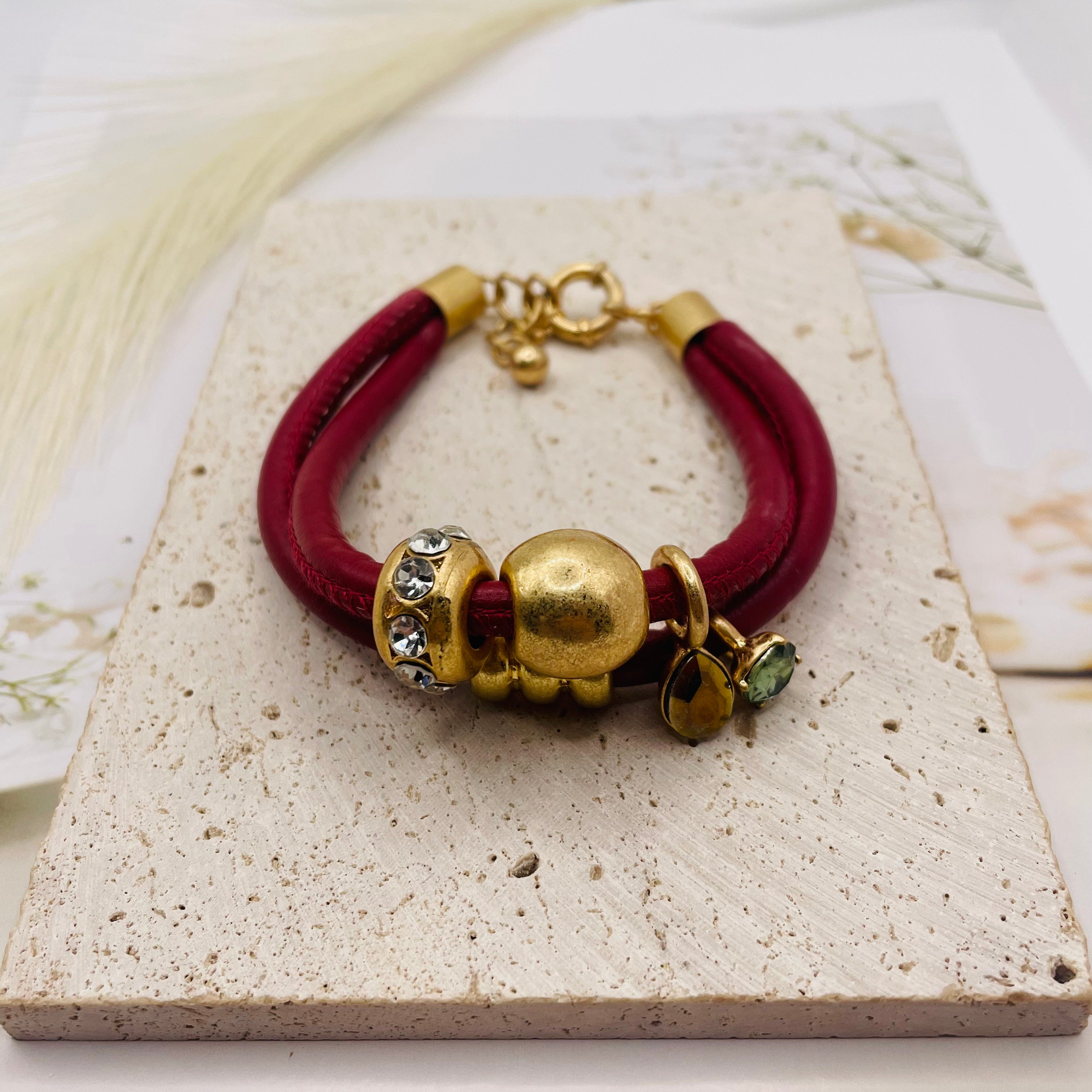 JI JOYA VENTA AL POR MAYOR,Collar con colgante de cuero doble