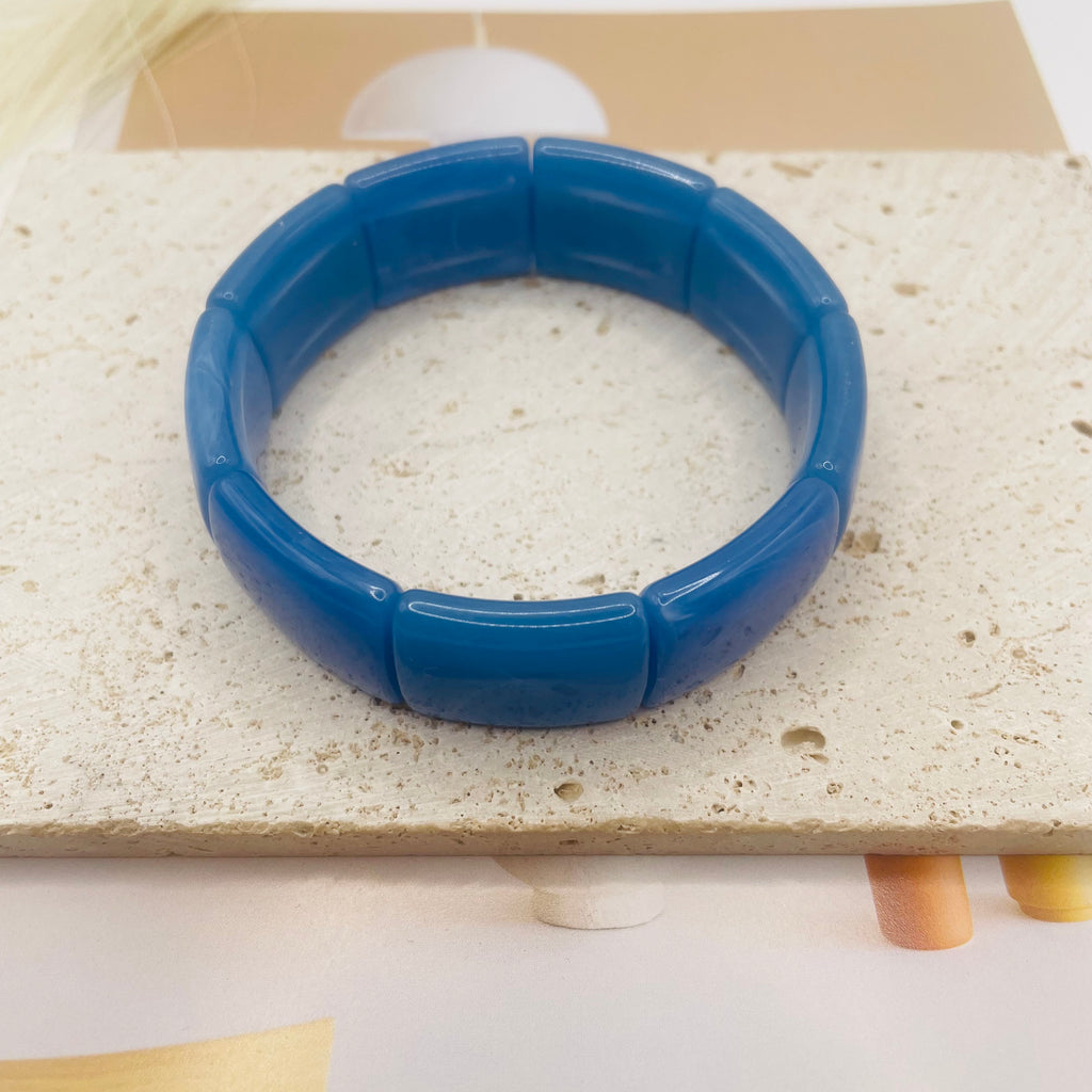 JI JOYA VENTA AL POR MAYOR|Juego de Collar y Brazalete de Resina Cuadrada, 2 Colores, Joyería al Por Mayor para Mujer