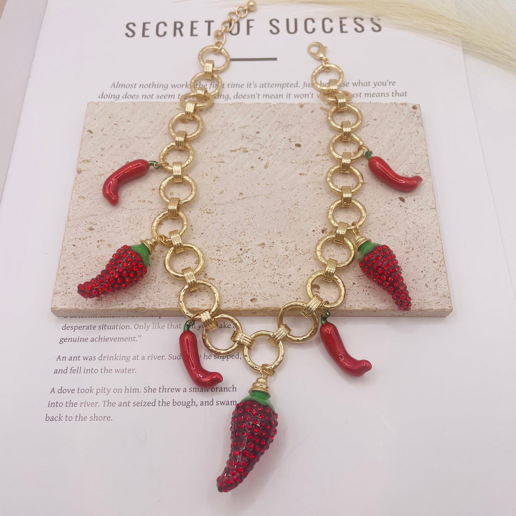 JI JOYA VENTA AL POR MAYOR,Collar y pendientes serie Chili, dos collares de diferentes longitudes disponibles.