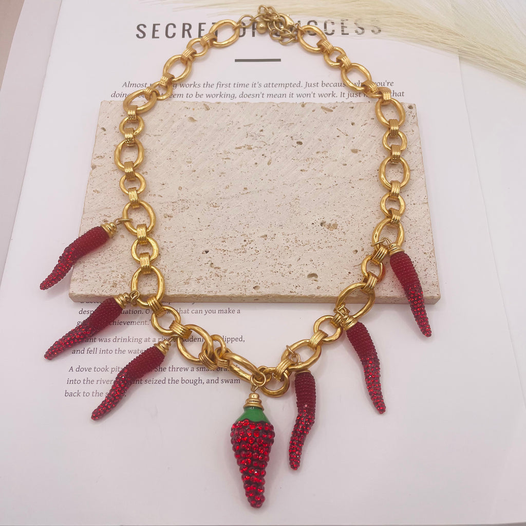 JI JOYA VENTA AL POR MAYOR,Collar y pendientes serie Chili, dos collares de diferentes longitudes disponibles.