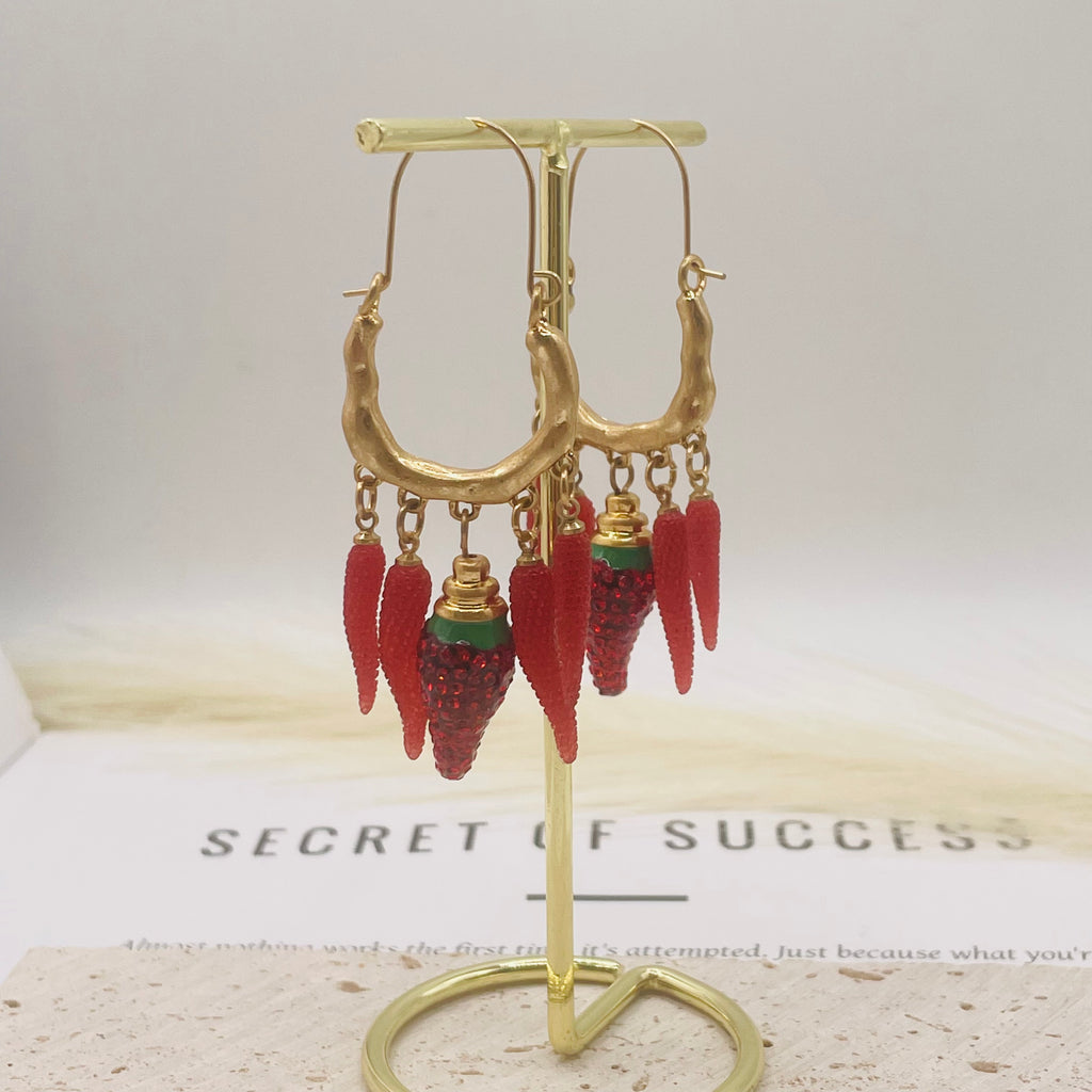 JI JOYA VENTA AL POR MAYOR,Collar y pendientes serie Chili, dos collares de diferentes longitudes disponibles.