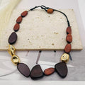 JI JOYA VENTA AL POR MAYOR,Collar de cuentas de madera irregulares