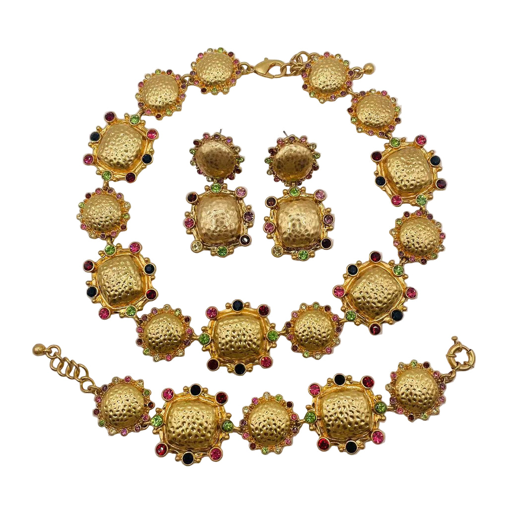 JI JOYA VENTA AL POR MAYOR,Conjunto de girasol, collar, pulsera y pendientes.