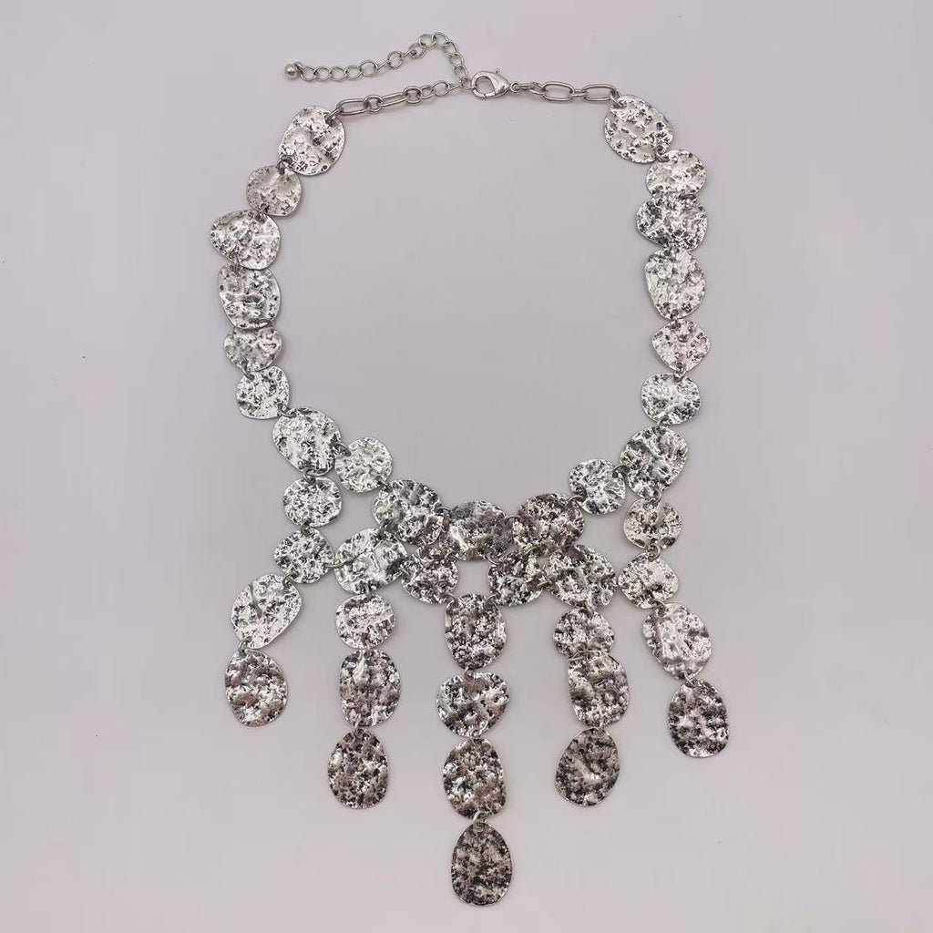 JI JOYA VENTA AL POR MAYOR,Collar de borlas de metal desigual