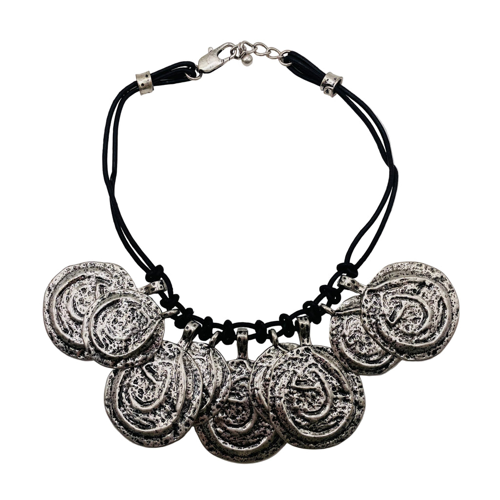 JI JOYA VENTA AL POR MAYOR,Collar de cuerda estilo moneda irregular