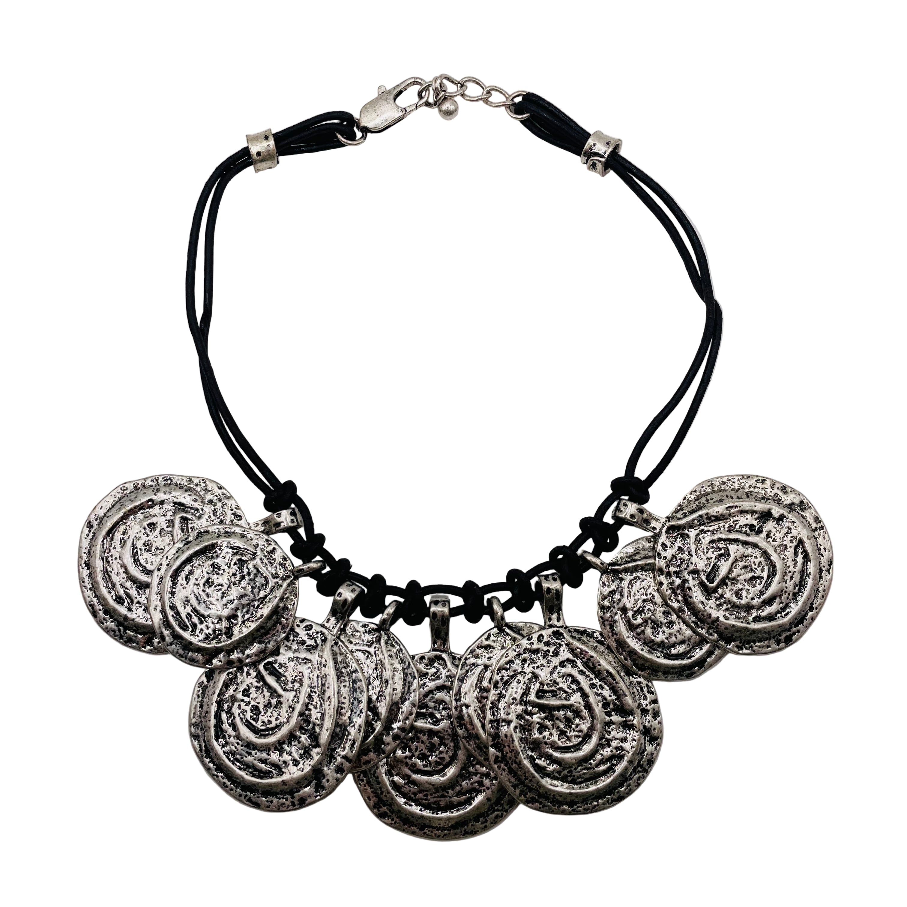 JI JOYA VENTA AL POR MAYOR,Collar de cuerda estilo moneda irregular