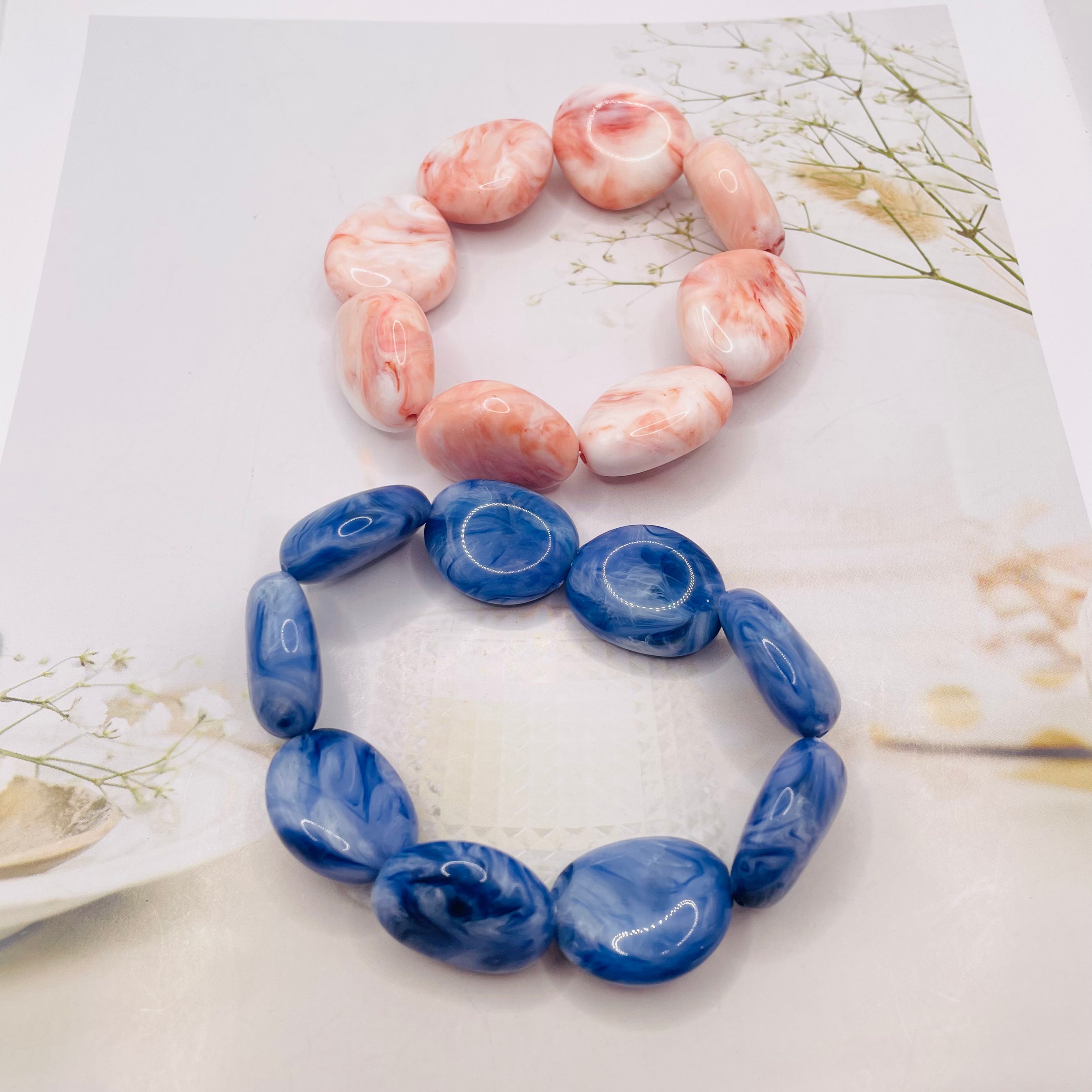 JI JOYA VENTA AL POR MAYOR|Pulseras de Piedra Simulada de Forma Irregular, Mayorista B2B, Accesorios de Moda al Por Mayor