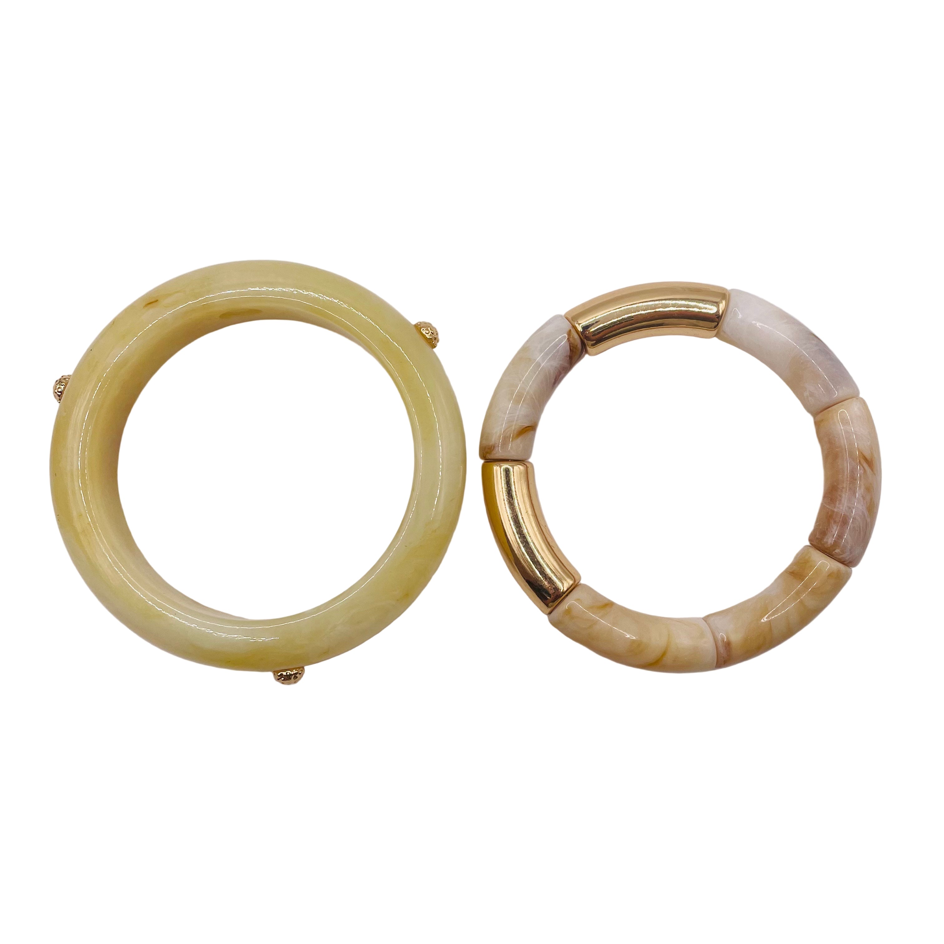 JI JOYA VENTA AL POR MAYOR,Conjunto de pulsera doble, pulsera de bambú y remaches.