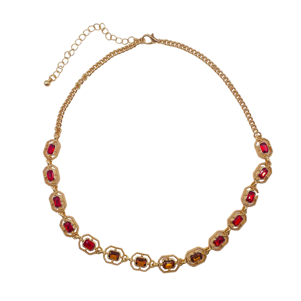 JI JOYA VENTA AL POR MAYOR,Collar de piedras preciosas cuadradas simple y elegante, adecuado para diversas escenas.