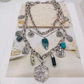 JI JOYA VENTA AL POR MAYOR,Combinación de collar vintage de 3 capas