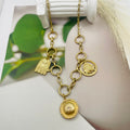 JI JOYA VENTA AL POR MAYOR,Collar sencillo con colgante retro pequeño