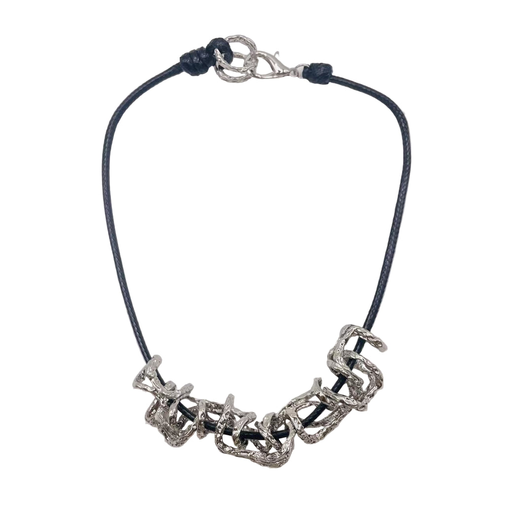 JI JOYA VENTA AL POR MAYOR,Curva irregular con collar de cuerda