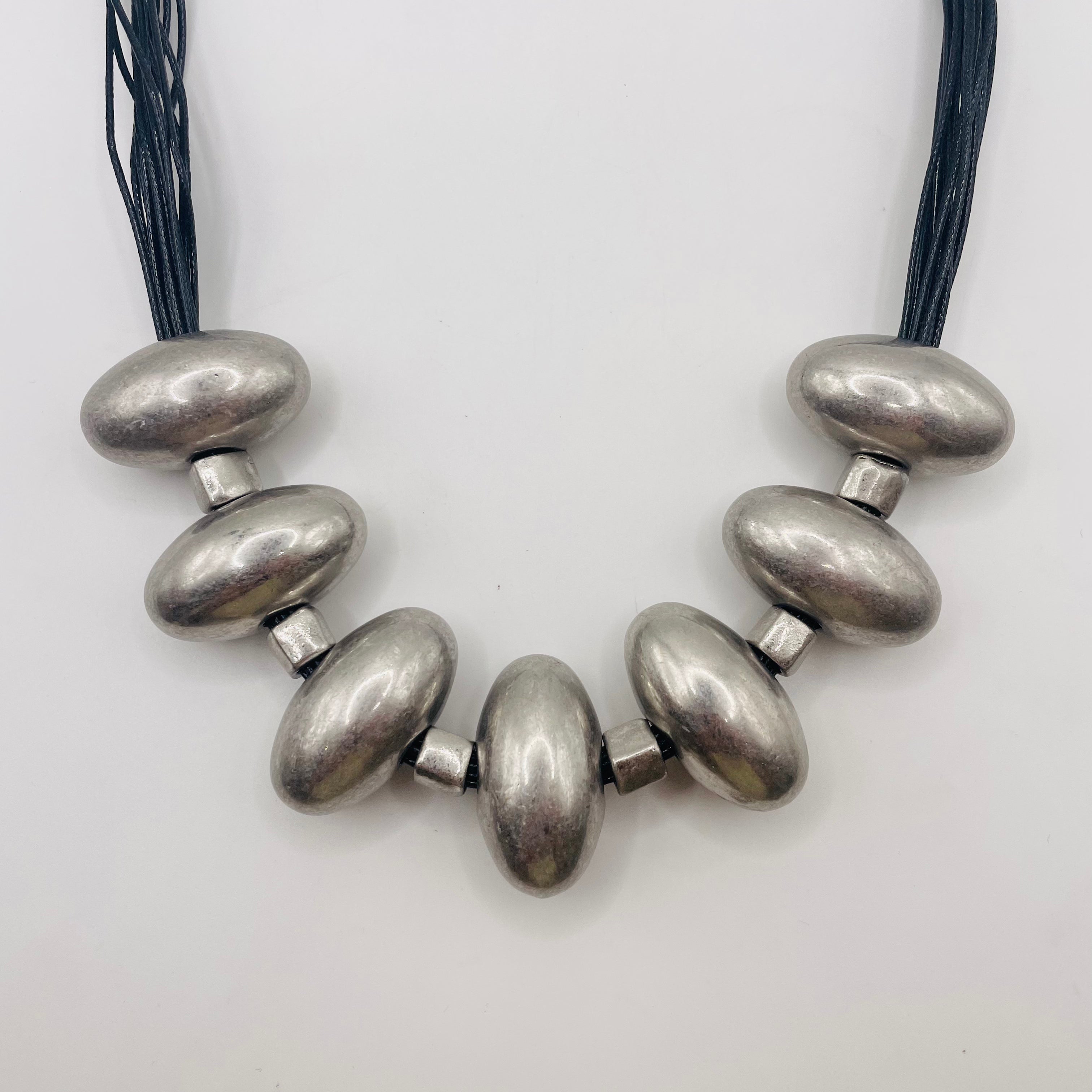JI JOYA VENTA AL POR MAYOR,Collar de hilo de metal ovalado