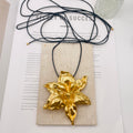 JI JOYA VENTA AL POR MAYOR,Collar de moda con cordón largo en forma de flor