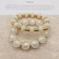 JI JOYA VENTA AL POR MAYOR|Pulsera de Cuentas Elegante de Resina con Accesorios Dorados | Venta al Mayorista 2 Colores