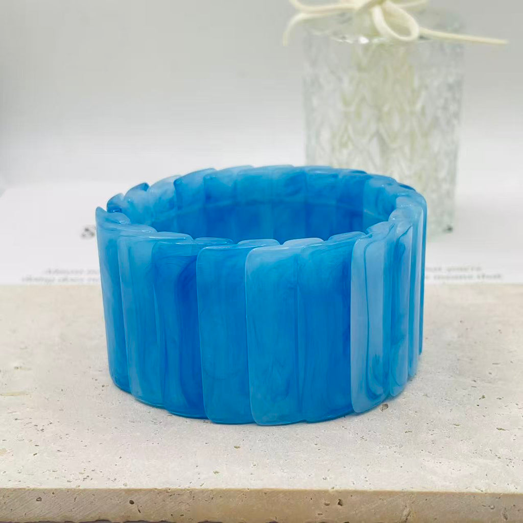 JI JOYA VENTA AL POR MAYOR,Pulsera Elástica de Resina de Diseño Moderno | Venta al Por Mayor | Colores Múltiples Disponibles