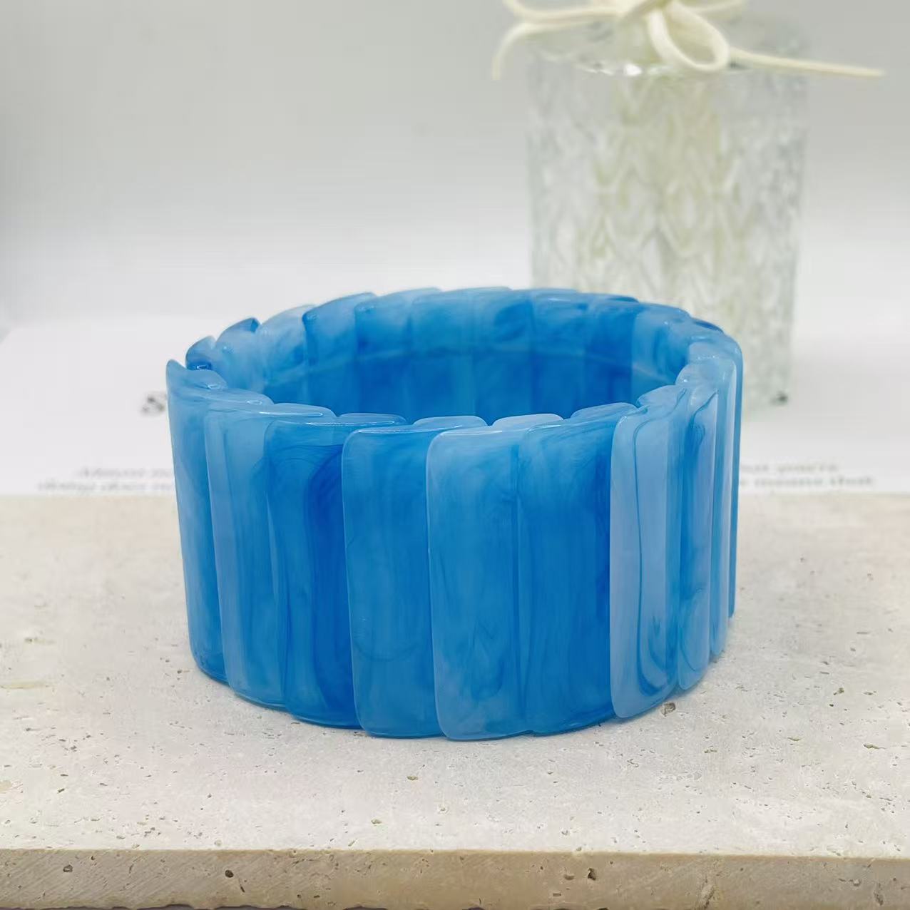 JI JOYA VENTA AL POR MAYOR,Pulsera Elástica de Resina de Diseño Moderno | Venta al Por Mayor | Colores Múltiples Disponibles
