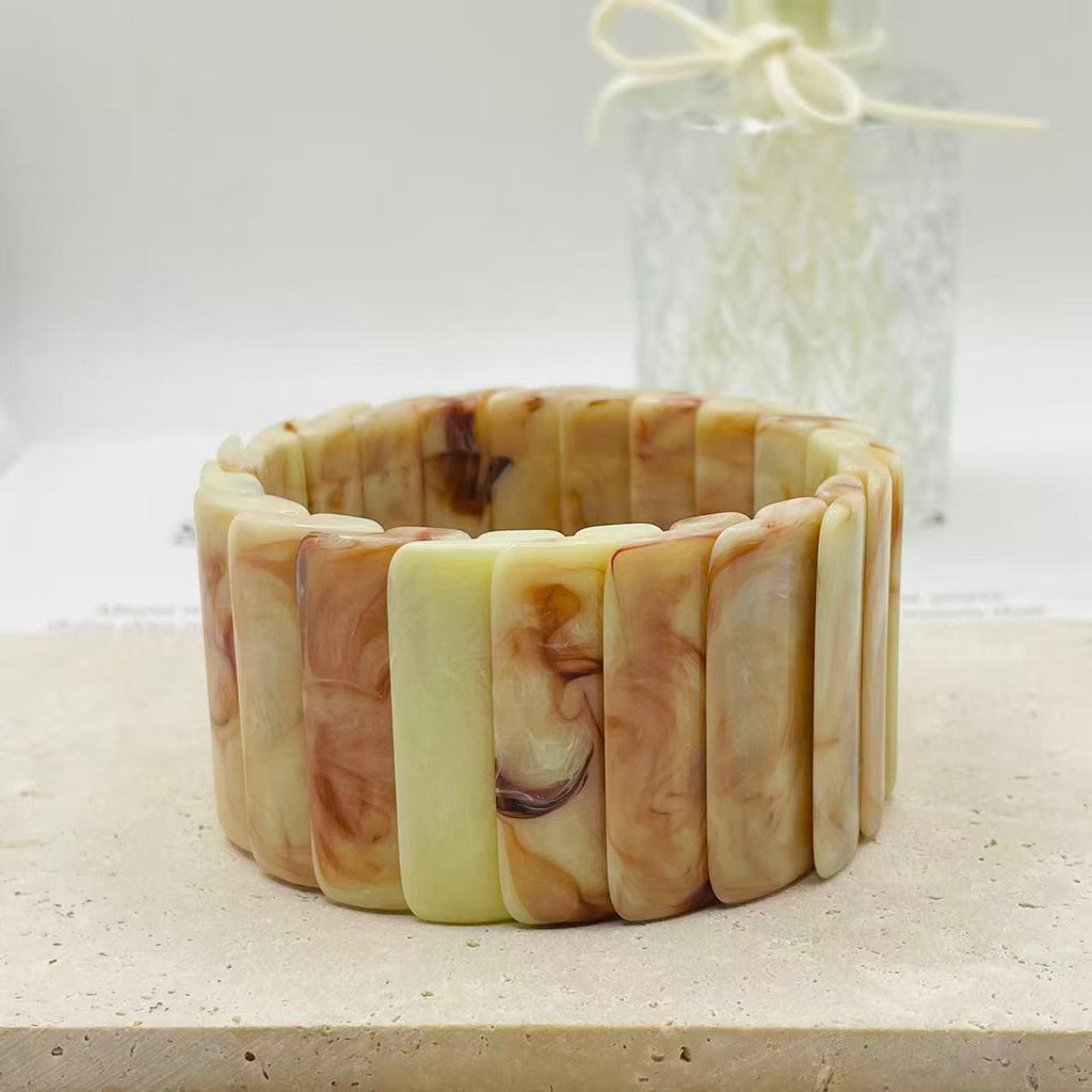 JI JOYA VENTA AL POR MAYOR,Pulsera Elástica de Resina de Diseño Moderno | Venta al Por Mayor | Colores Múltiples Disponibles