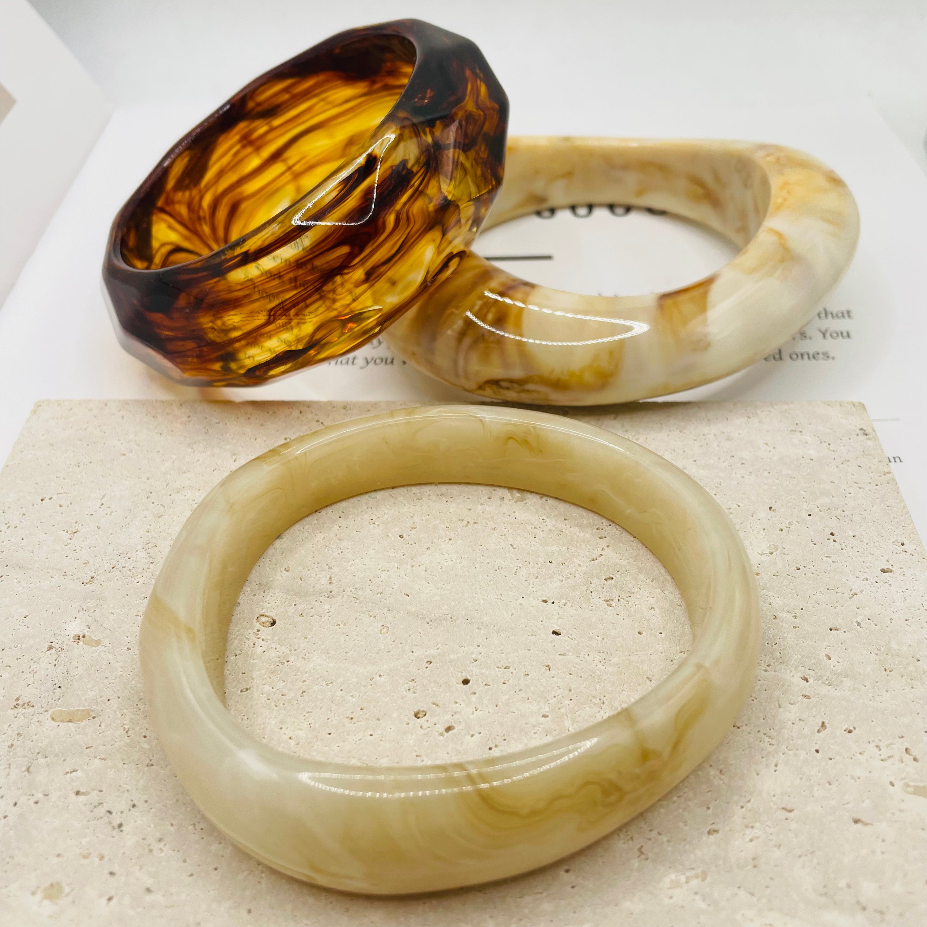JI JOYA VENTA AL POR MAYOR|Pulseras de Resina con Efecto Mármol y Ámbar, Lotes al Por Mayor para Distribuidores y Tiendas Minoristas