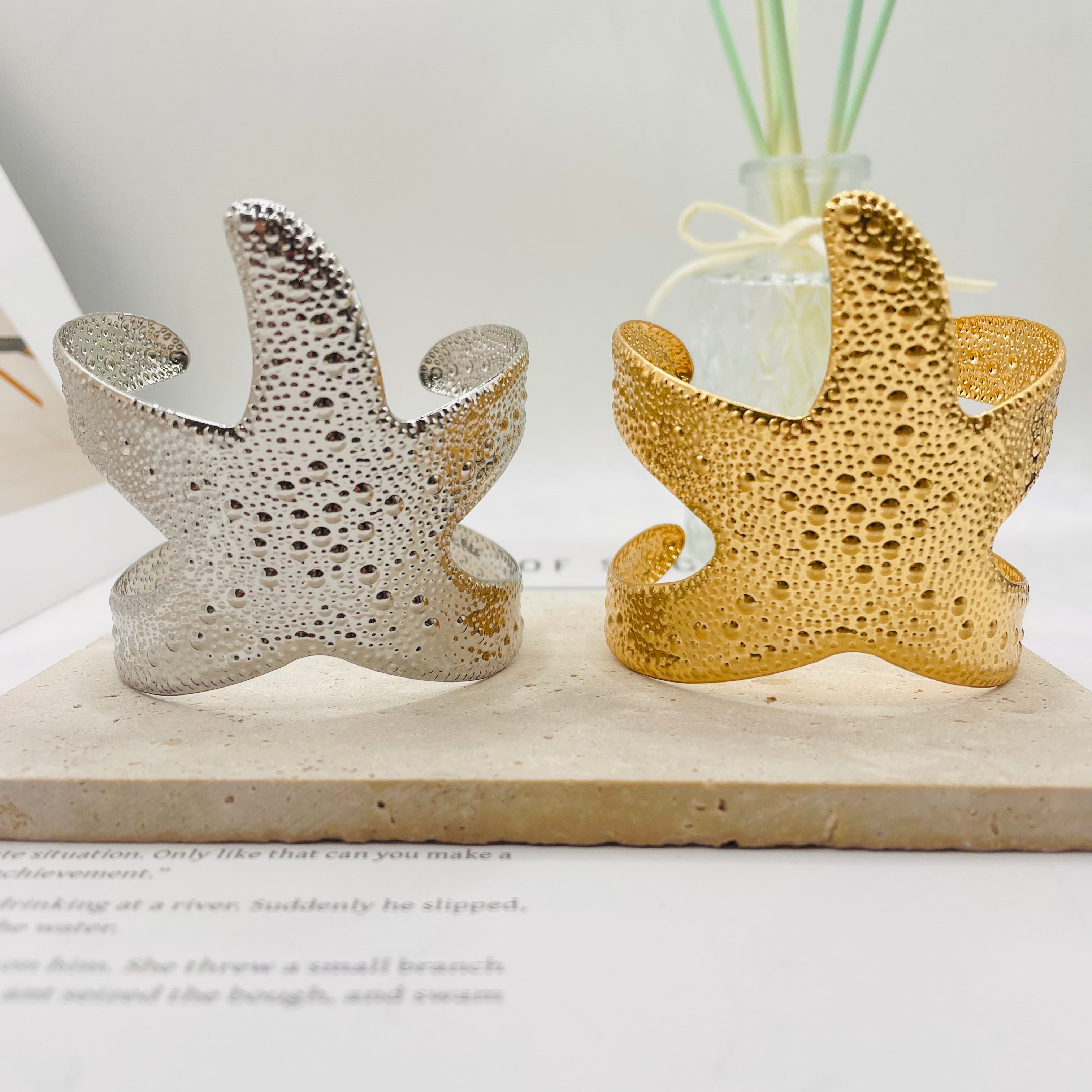 Pulsera Brazalete Estrella de Mar - Dorado/Palateado | Joyería de Moda para Mujer | Mayorista