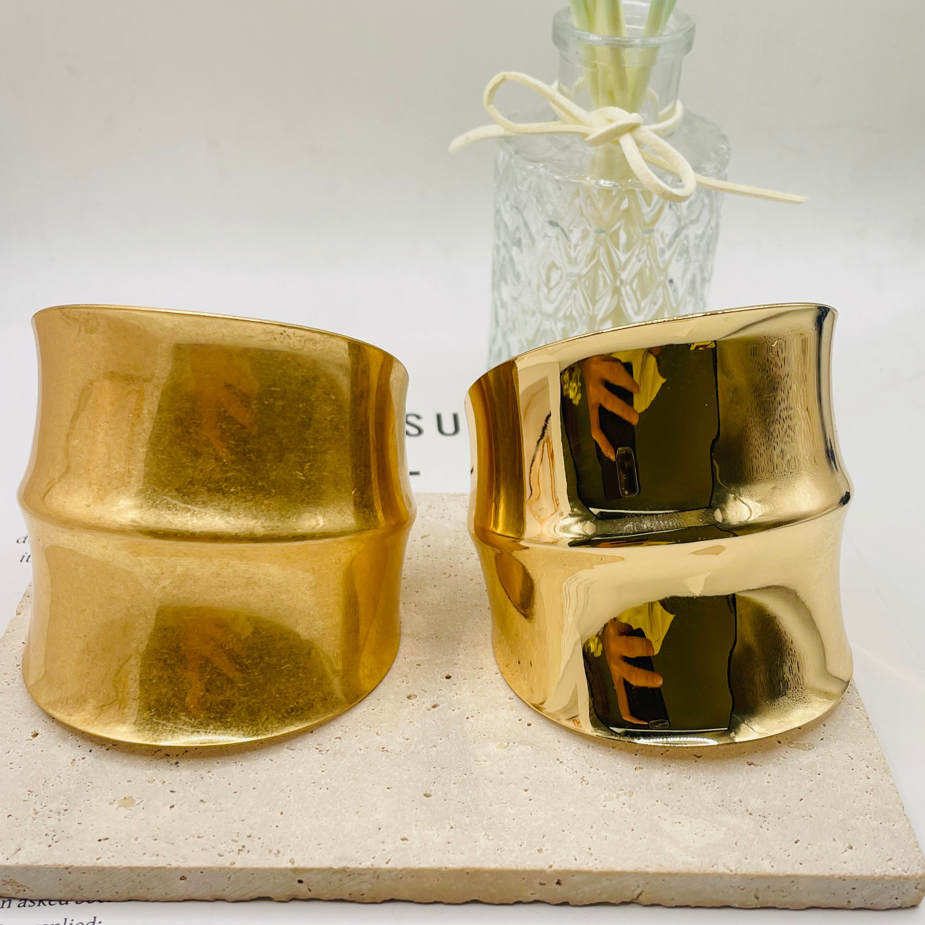 JI JOYA VENTA AL POR MAYOR|Brazalete Ancho de Diseño Ondulado, Brazalete Abierto de Zinc Aleación en Oro y Plata, Joyería de Moda para Mujer, Venta al Por Mayor
