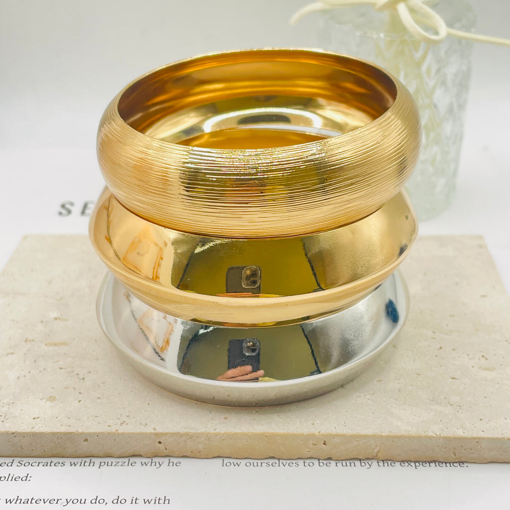 Brazaletes de Moda al Por Mayor, Pack de 3 Pulseras Doradas y Plateadas para Mujer|JI JOYA