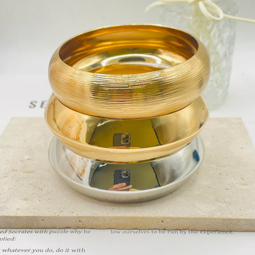Brazaletes de Moda al Por Mayor, Pack de 3 Pulseras Doradas y Plateadas para Mujer|JI JOYA