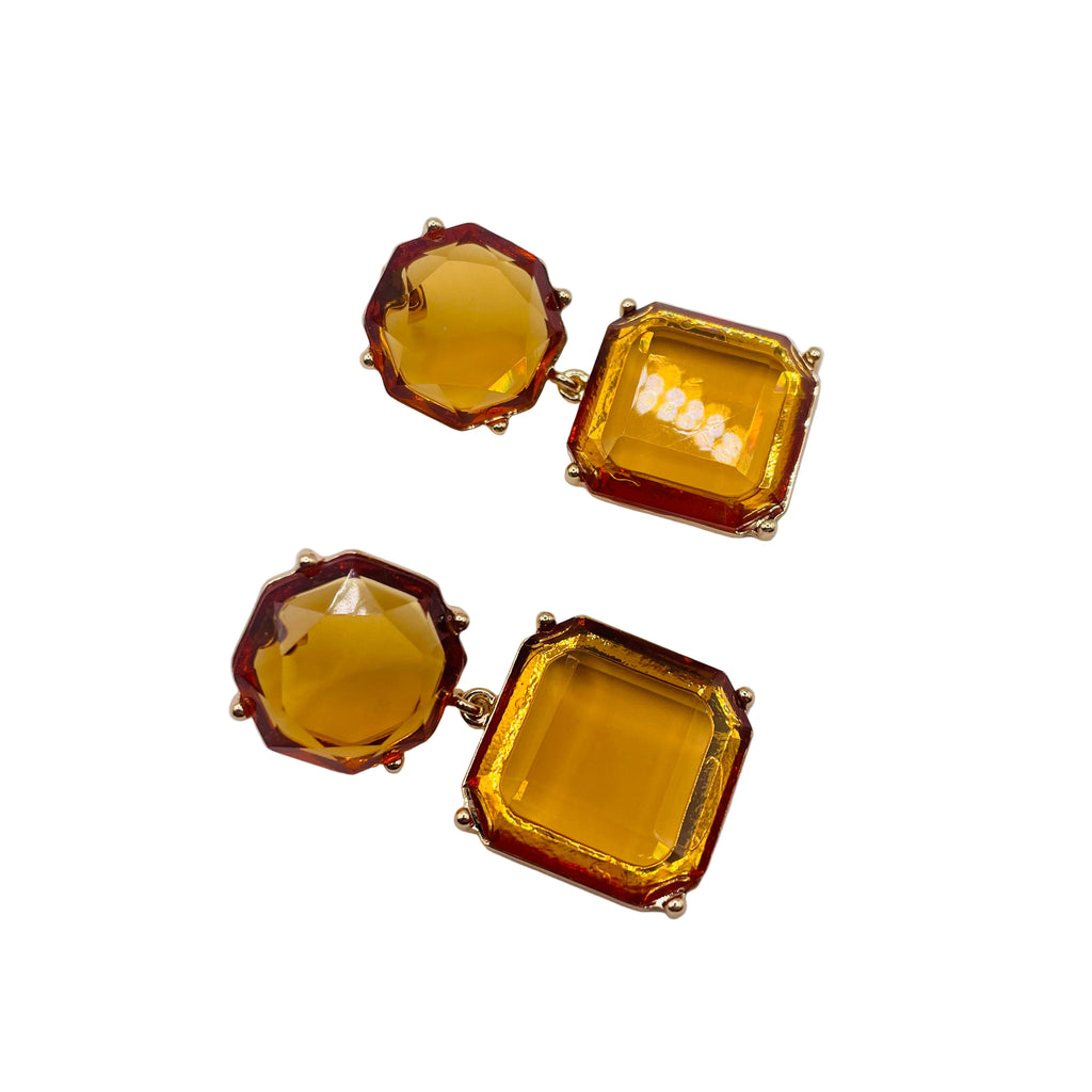 JI JOYA VENTA AL POR MAYOR|Pendientes Colgantes de Cristal Grande en Tonos Vivos - Diseño Premium para Pedidos al Por Mayor