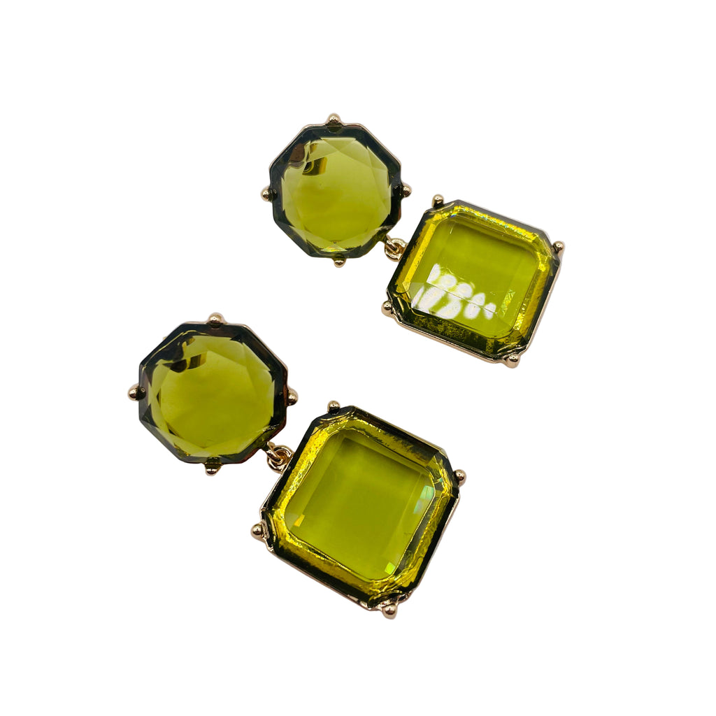 JI JOYA VENTA AL POR MAYOR|Pendientes Colgantes de Cristal Grande en Tonos Vivos - Diseño Premium para Pedidos al Por Mayor