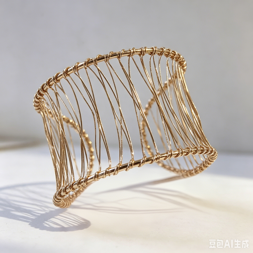Pulsera Brazalete de Alambre Tejido Plata/dorado | Joyería Mayorista B2B