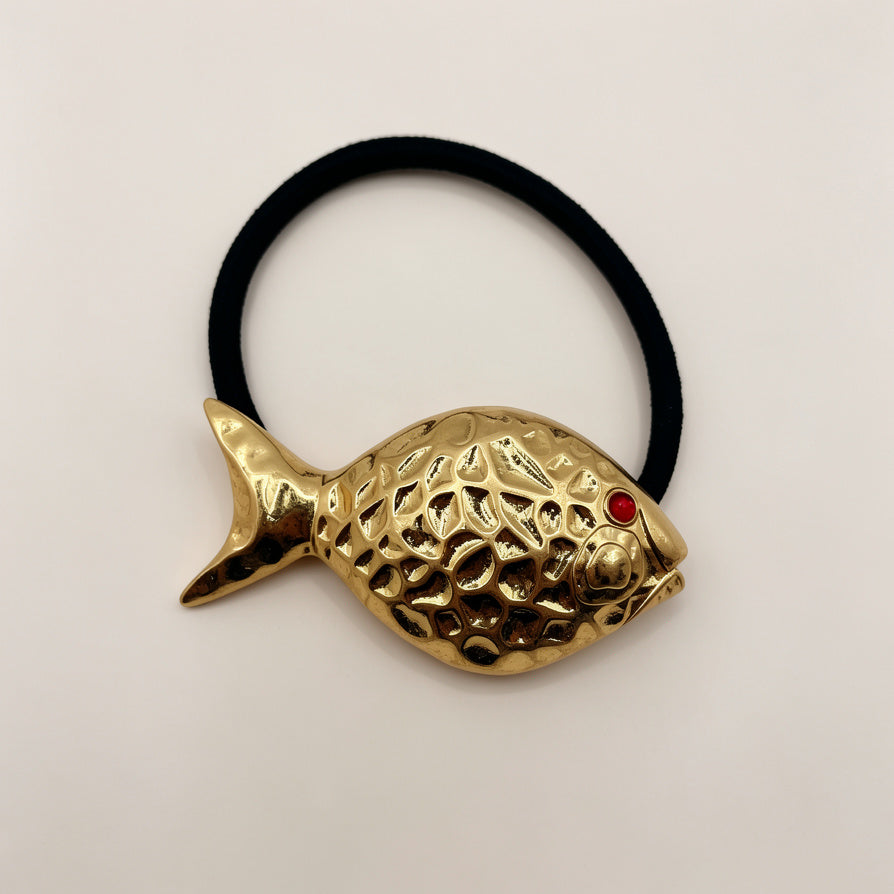 Gomas para el Pelo Mayorista - Diseño Pez Dorado con Ojo Rojo, Accesorios de Moda|JI JOYA