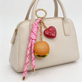 Llavero de Hamburguesa con Corazón Rosa - Llavero de Moda para Llaveros y Bolsos, Accesorio al Por Mayor|JI JOYA