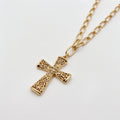 Collar Cruz Étnico Dorado | Joyería de Tendencia para Mayoristas de Moda|JI JOYA