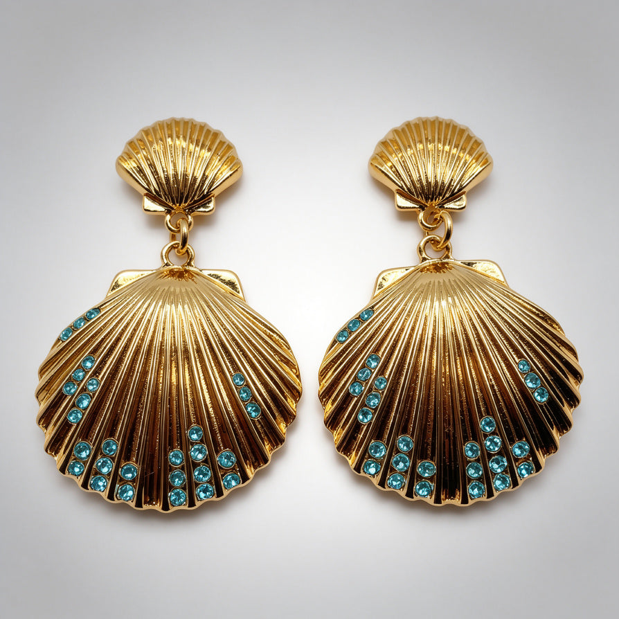 Pendientes de Moda Estilo Playa Dorados con Zirconias | Proveedor Mayorista de Joyería|JI JOYA