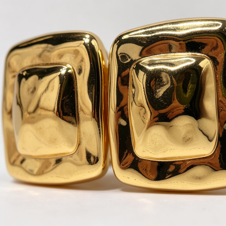 Pendientes Cuadrados Dorados Elegantes | Pedidos al Por Mayor para Tiendas|JI JOYA