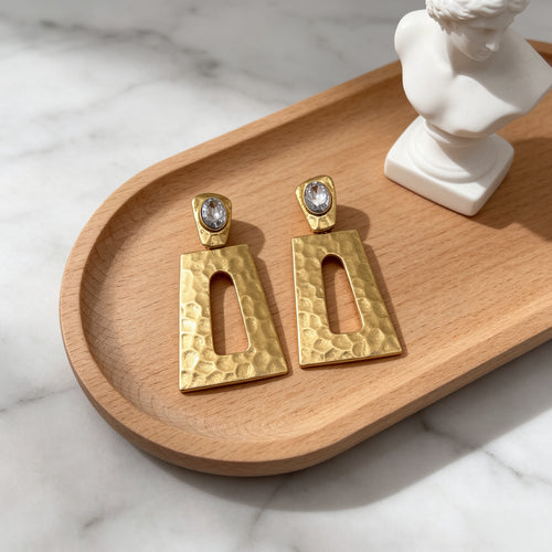 Aretes de Diseño Minimalista en Oro Vintage para Mayoristas|JI JOYA