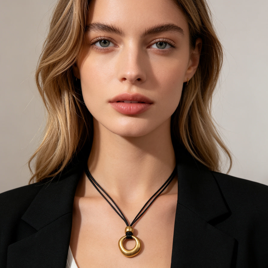 Joyas de Moda Set Pendientes y Collar de Aro - Al Por Mayor|JI JOYA