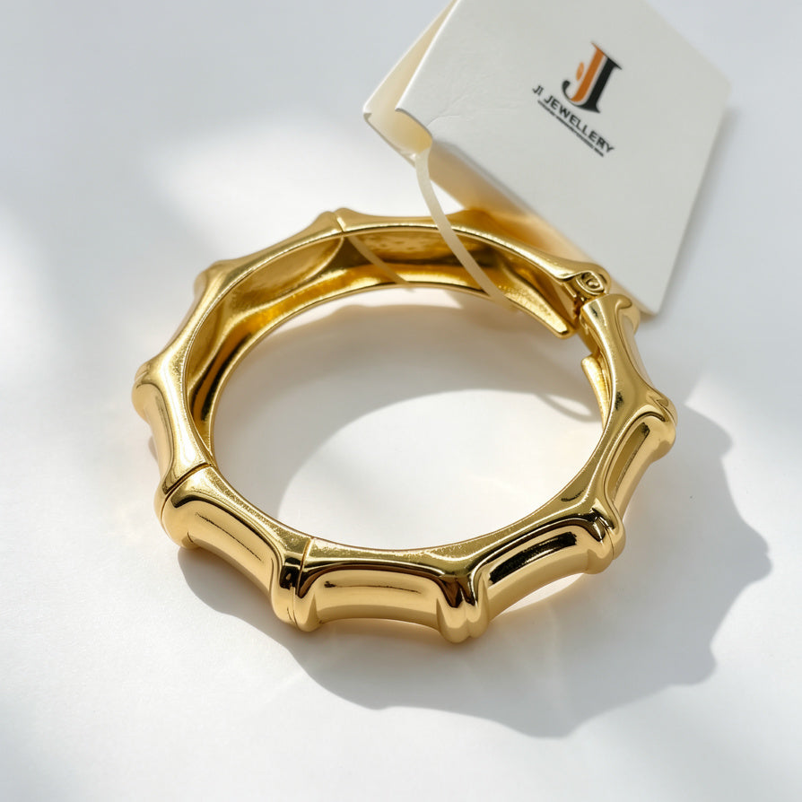 Brazalete de Bambú Oro/Plata | Joyería de Moda al Por Mayor | Diseño de Bambu Clásico