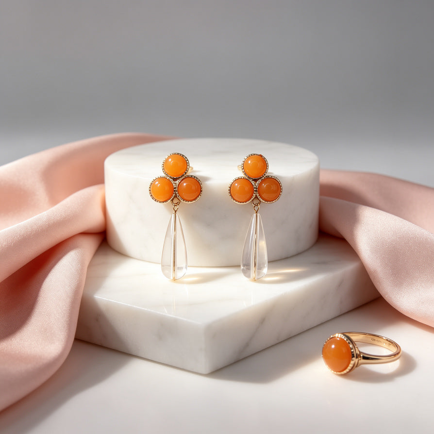 Pendientes Colgantes de Diseño Floral con Piedras Coloridas - Joyería Mayorista para Mujeres|JI JOYA