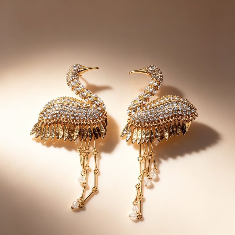 🦩 Pendientes de Flamenco Vintage (2 Colores) - Venta al por Mayor|JI JOYA