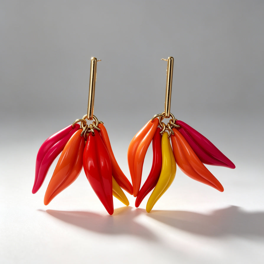Pendientes de Guindilla Coloridos, Bisutería de Moda Mayorista, Diseño Exótico Largo para Mujer|JI JOYA