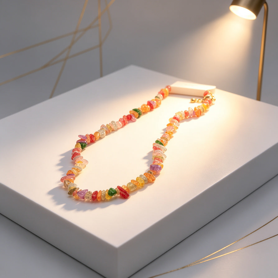 Collar de Collares de Piedras Preciosas Multicolores - Joyería Artesanal para Mujer|JI JOYA