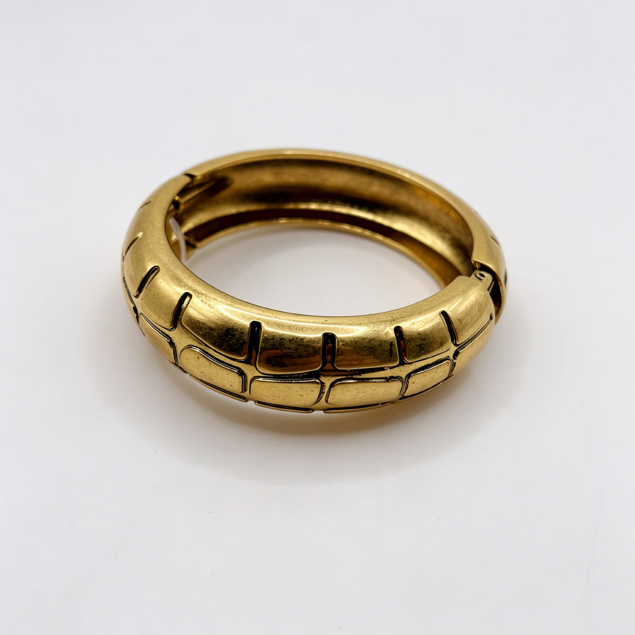 Brazalete de bisutería de aleación con textura de cocodrilo - Dorado y Plateado - Venta al por mayor|JI JOYA