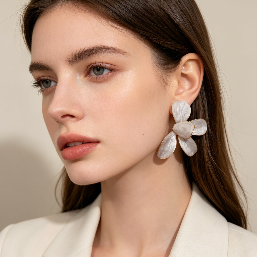 Aretes de Flores de Esmalte - Joyería al por Mayor | Ji Joya Diseño