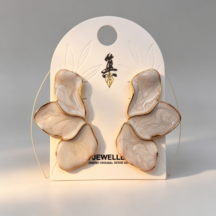 Pendientes de pétalos de mariposa esmaltados | Joyería de moda al por mayor|JI JOYA