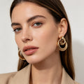 Aretes de Oro Geométricos - Diseño Minimalista Mayorista|JI JOYA